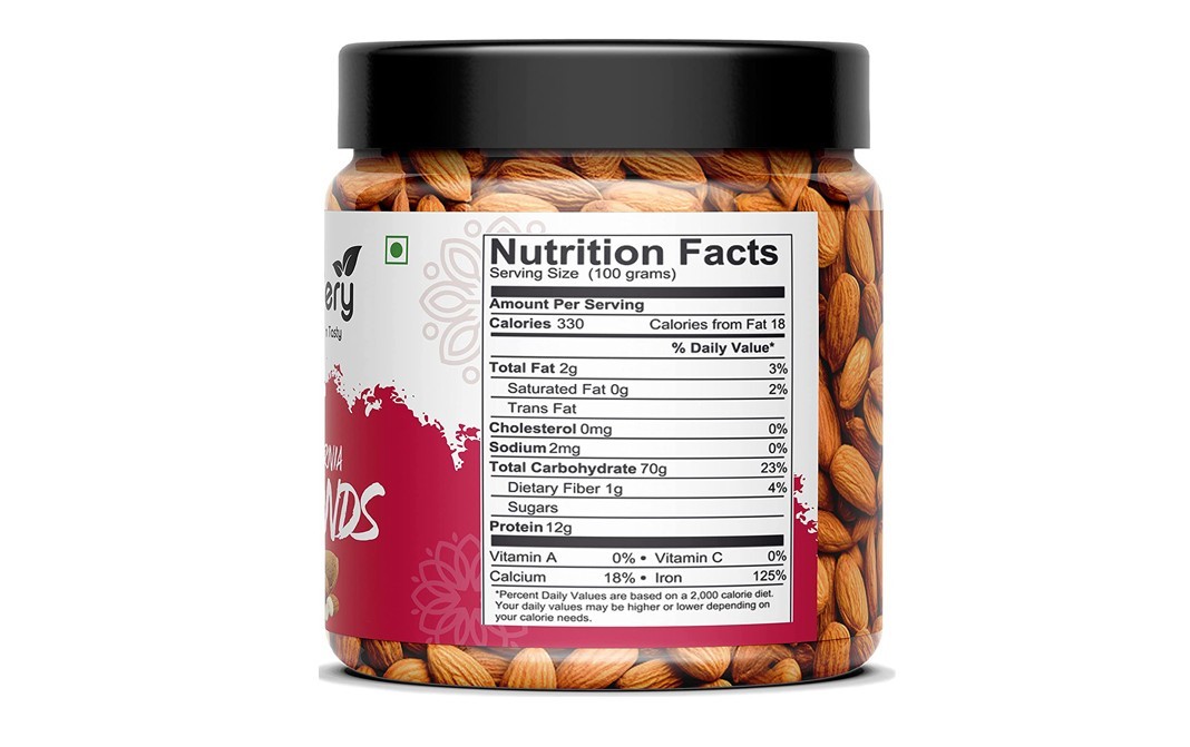 Foodery California Almonds    Plastic Jar  250 grams